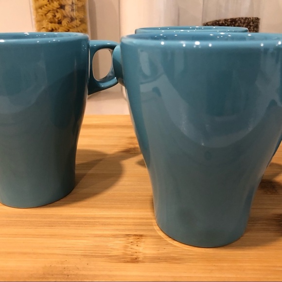 IKEA (4)  set Fargrik Turquoise Coffee Tea Mug Stackable 8oz - Picture 2 of 6